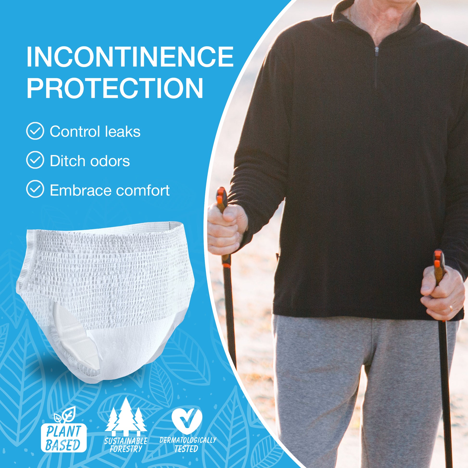Veeda Natural Adult Incontinence Underwear for Men Extra Large