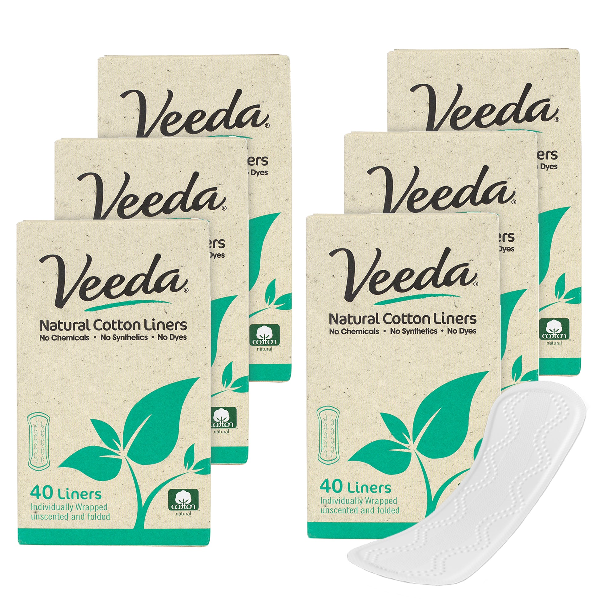 Veeda Ultra-Thin Natural Cotton Breathable Panty Liners