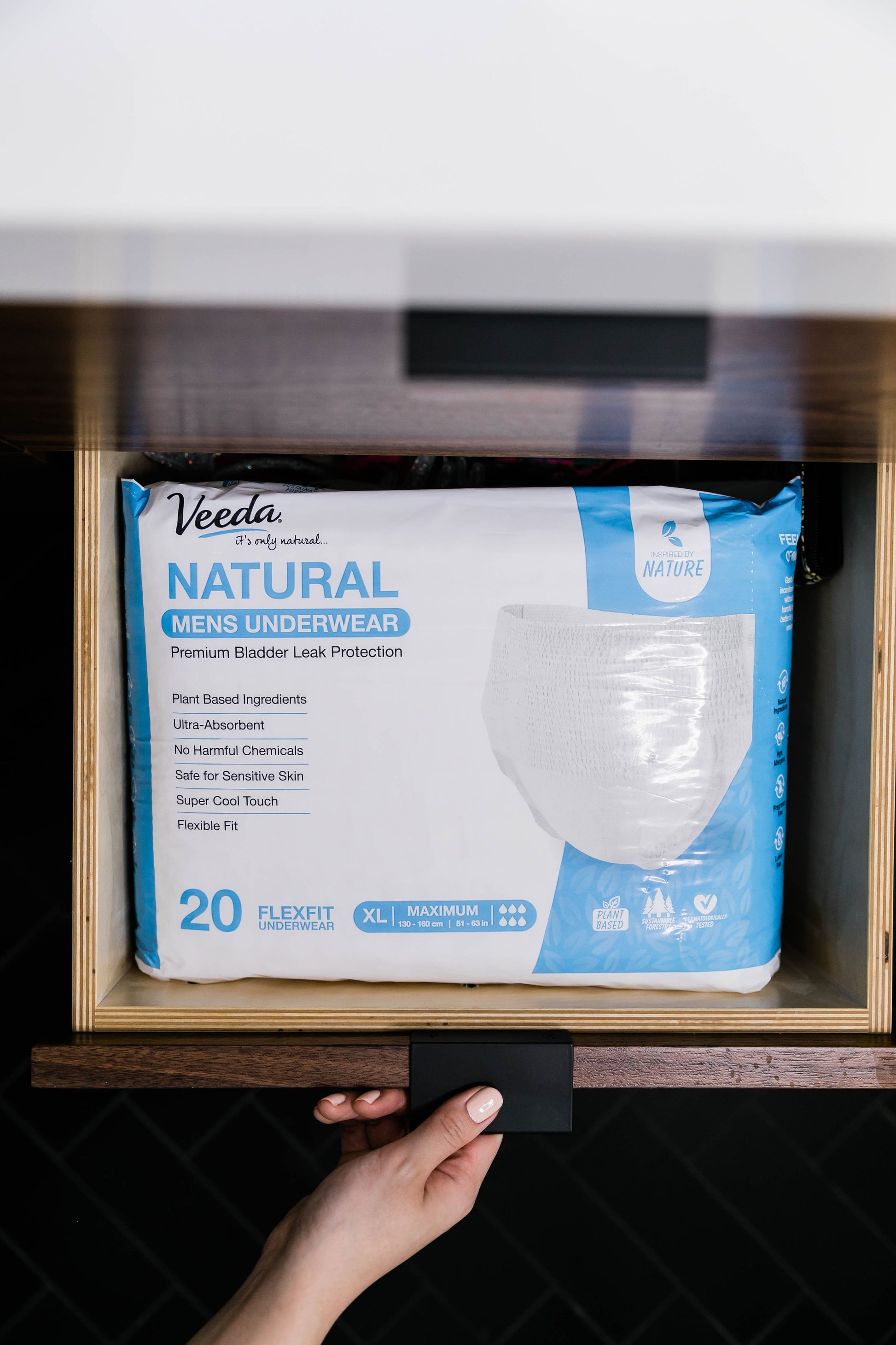 Veeda Natural Adult Incontinence Underwear for Men Extra Large