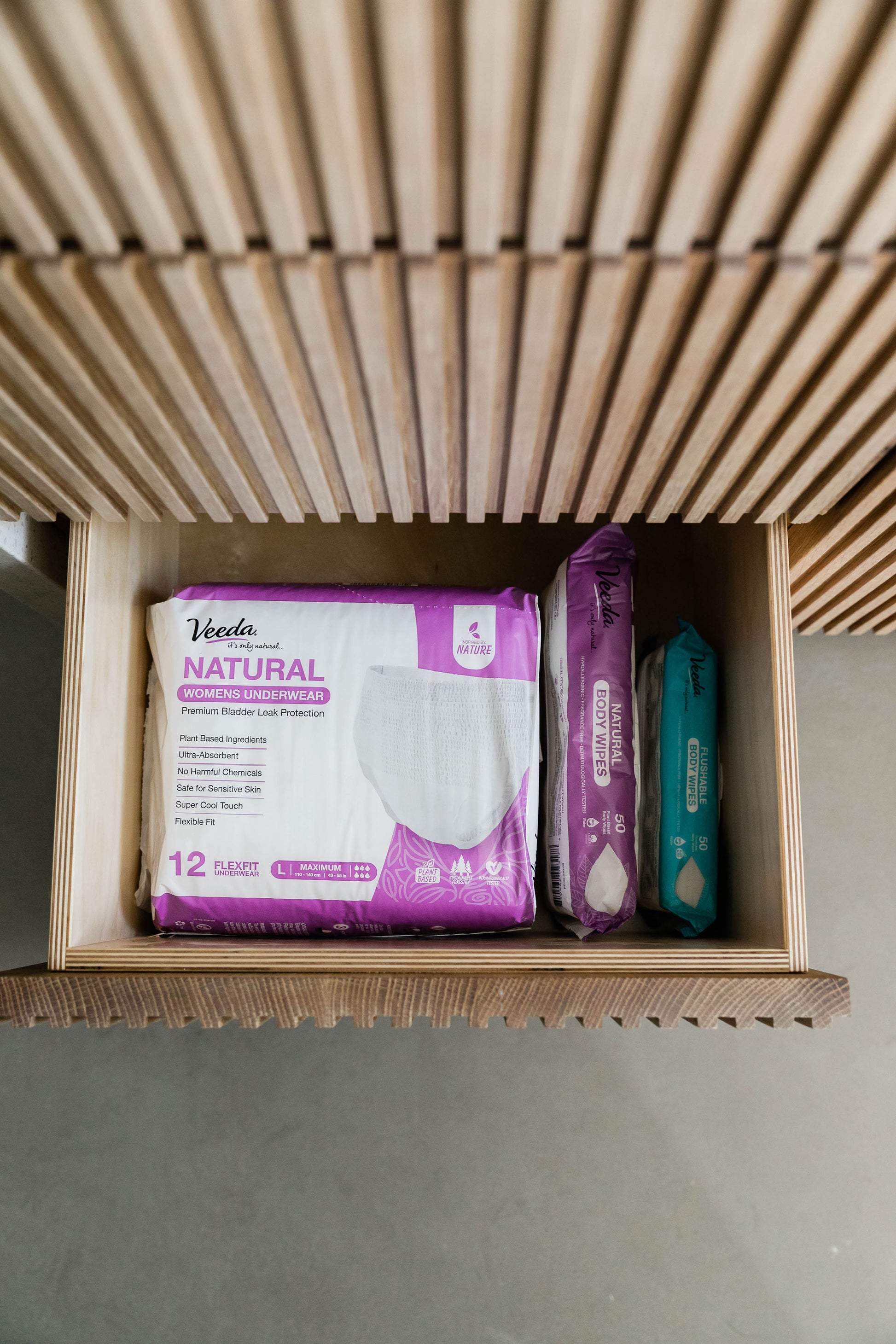 Veeda Natural Adult Incontinence & Postpartum Underwear for Women Large