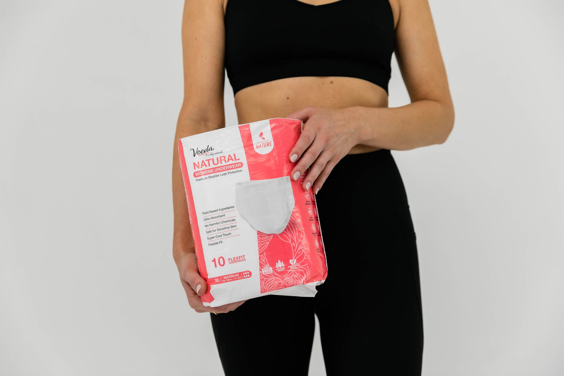 Veeda Natural Adult Incontinence & Postpartum Underwear for Women Extra Large Value Pack
