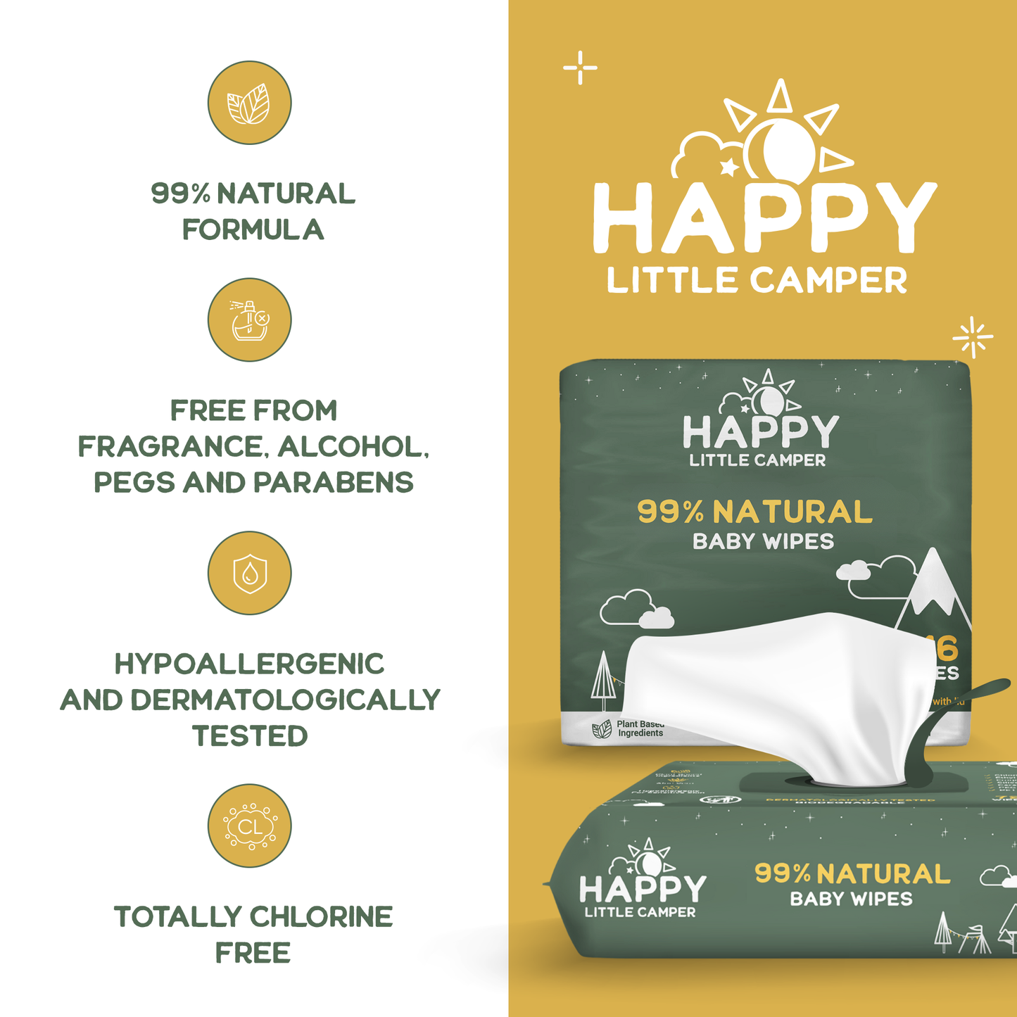 Happy Little Camper Natural Baby Wipes
