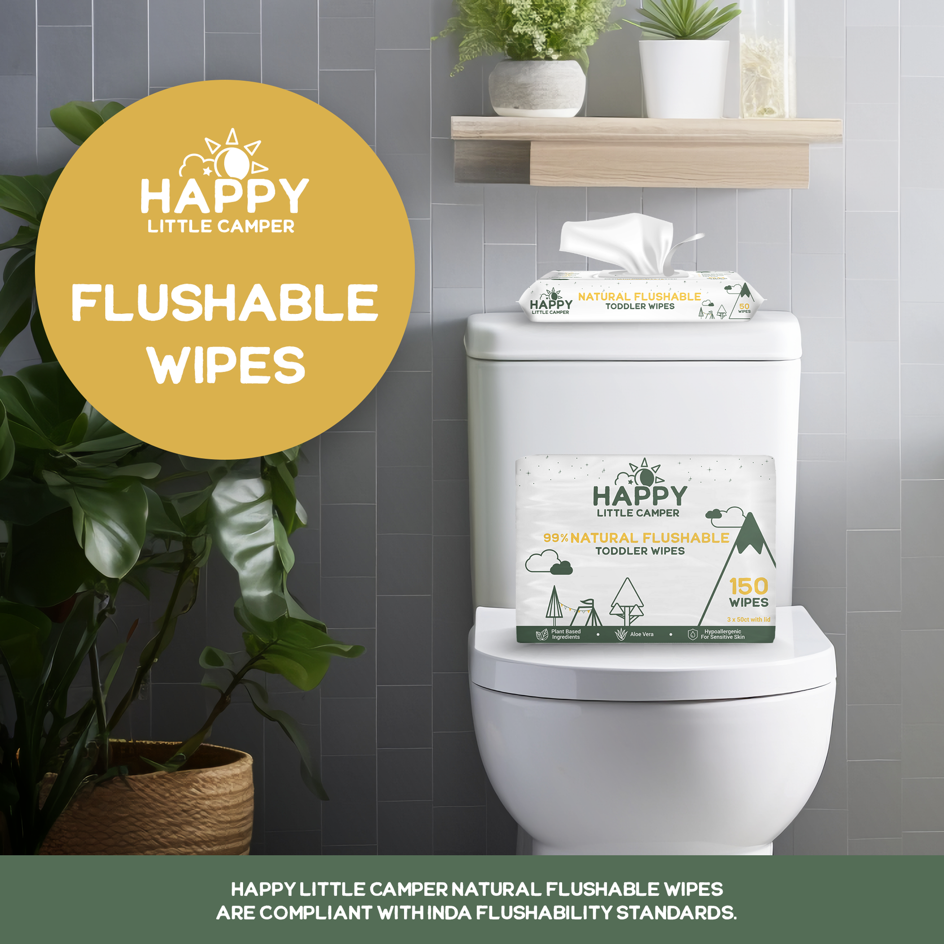 Happy Little Camper Natural Flushable Wipes