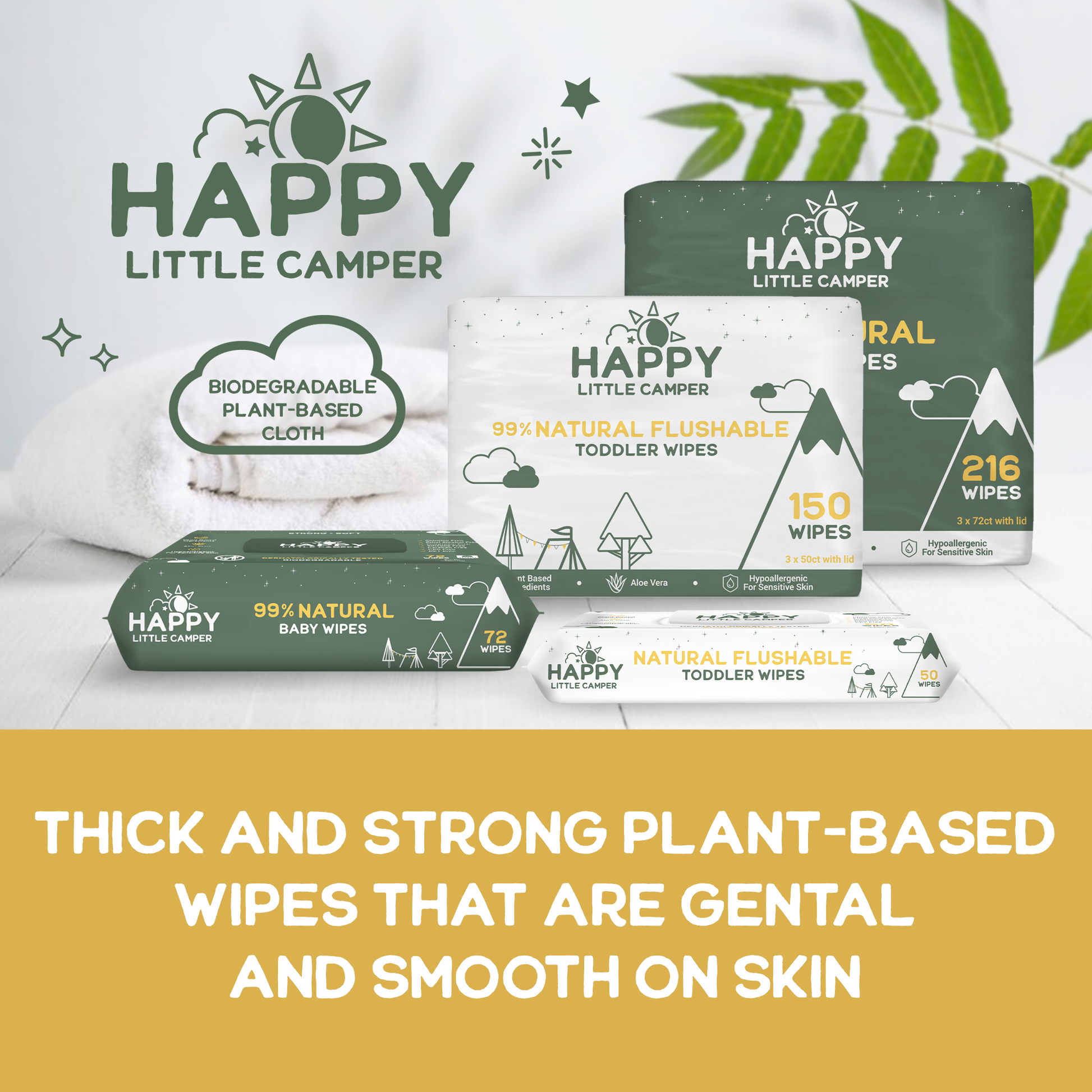 Happy Little Camper Natural Flushable Wipes