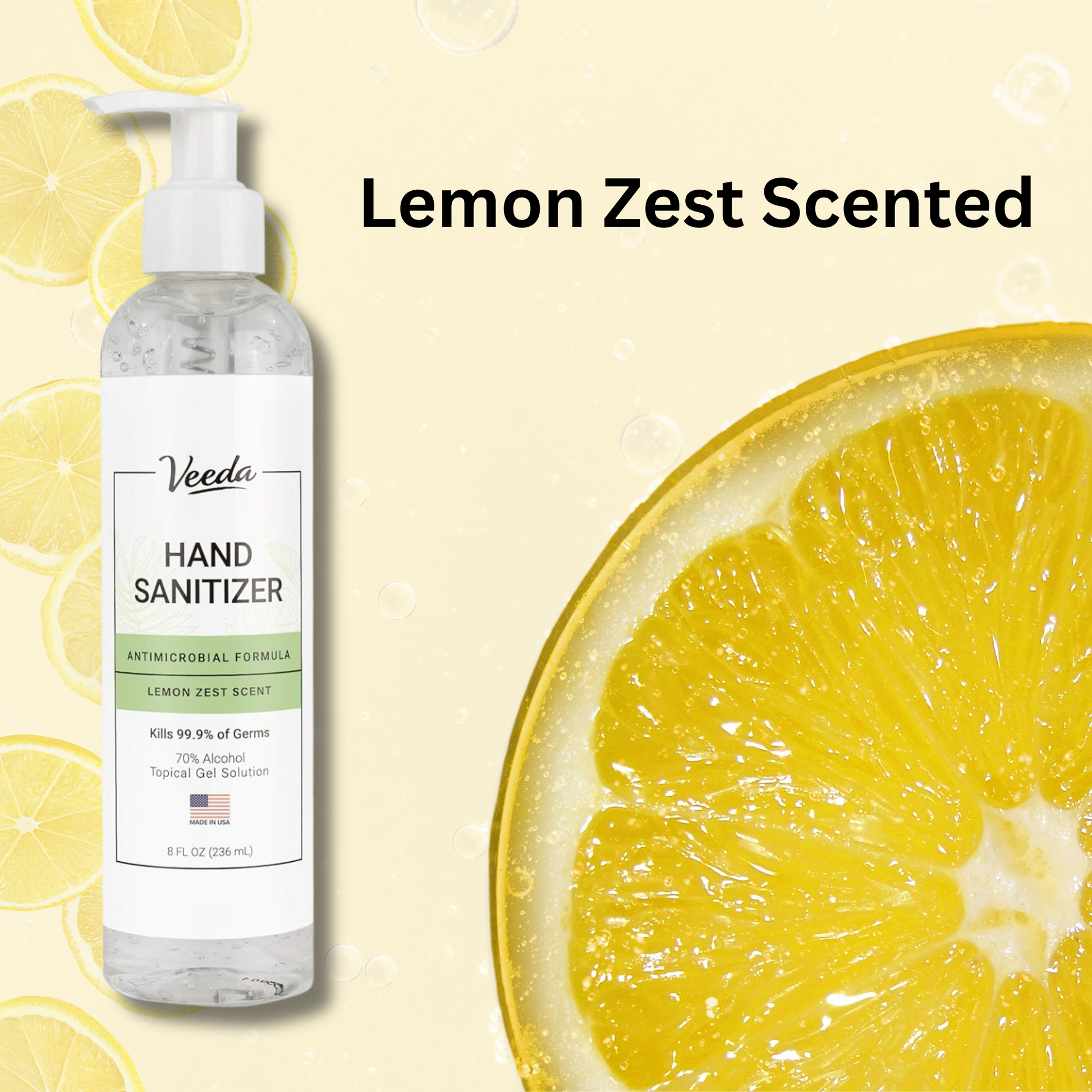 Veeda Hand Sanitizer with Lemon Zest Scent