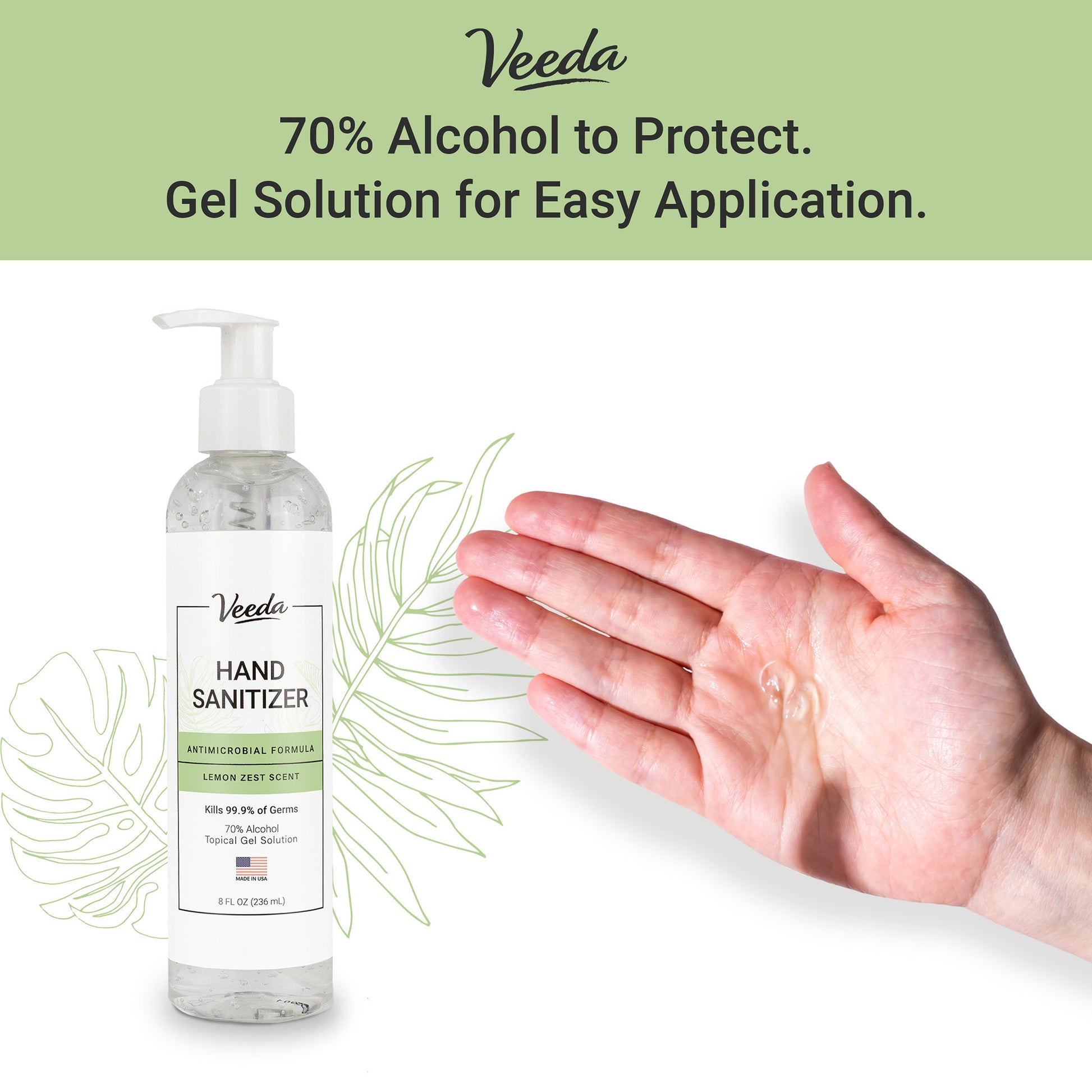 Veeda Hand Sanitizer with Lemon Zest Scent