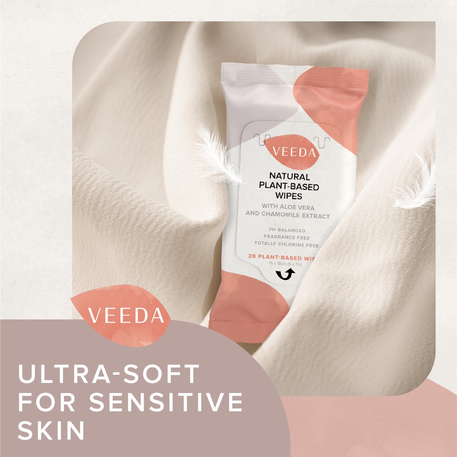 Veeda Plant-Based Natural Feminine Wipes