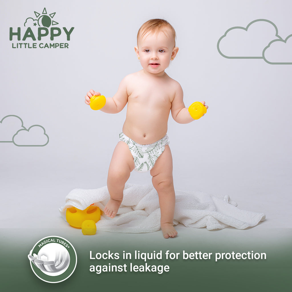Happy Little Camper Ultra-Absorbent Natural Baby Diapers Size 3 - Crawler