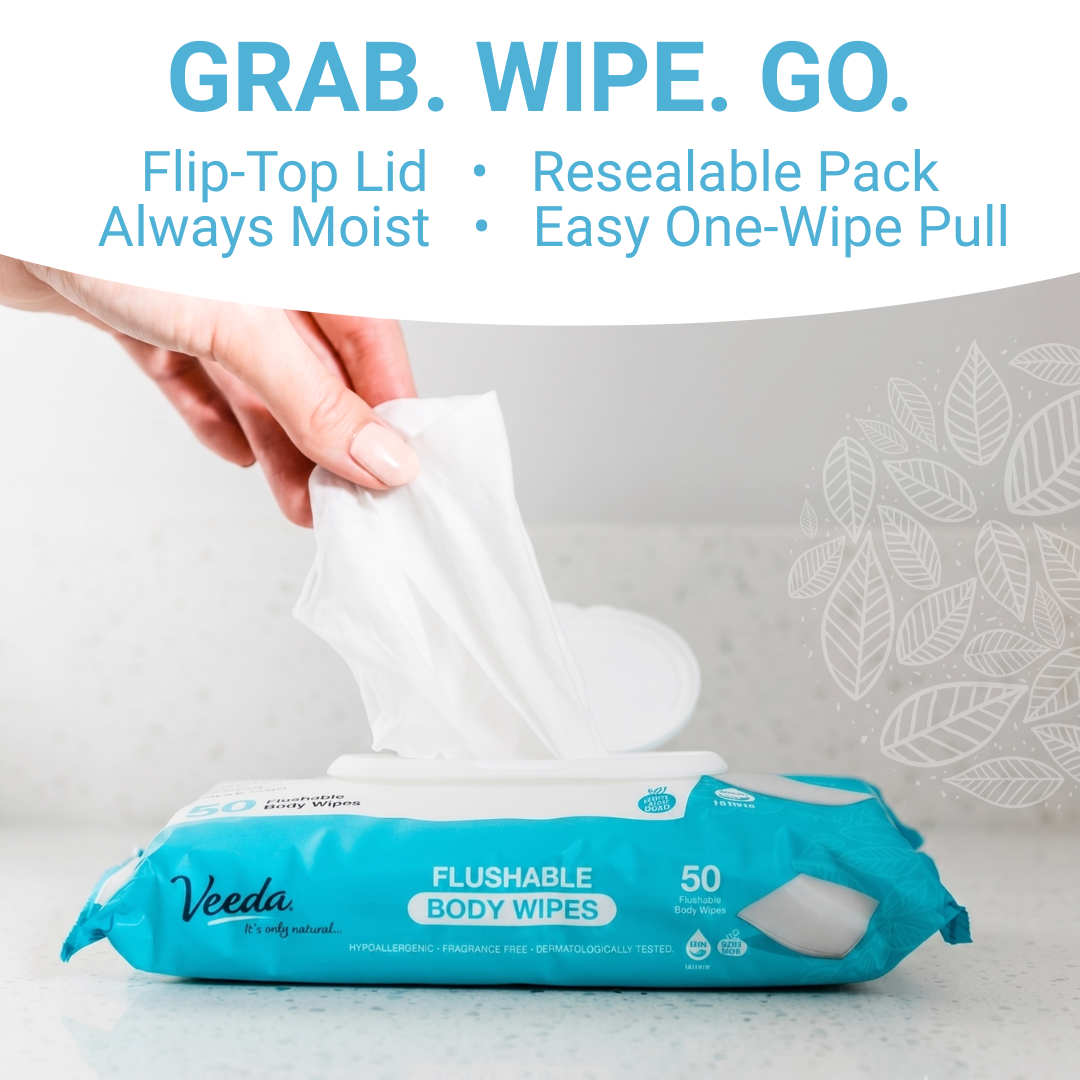 Veeda Natural Flushable Body Wipes
