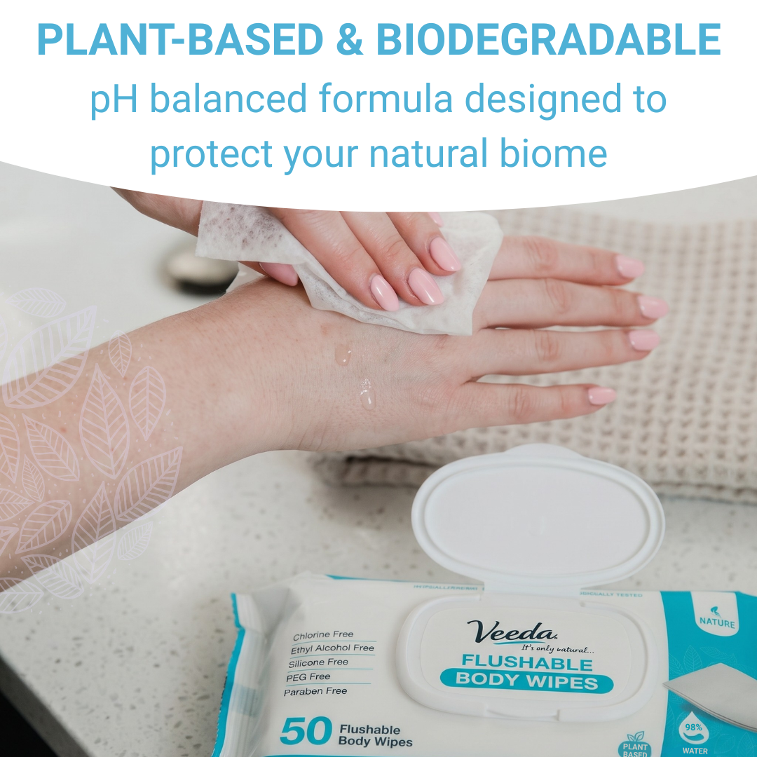 Veeda Natural Flushable Body Wipes