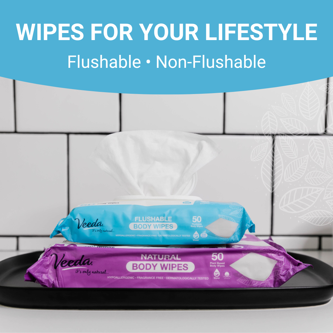 Veeda Natural Flushable Body Wipes