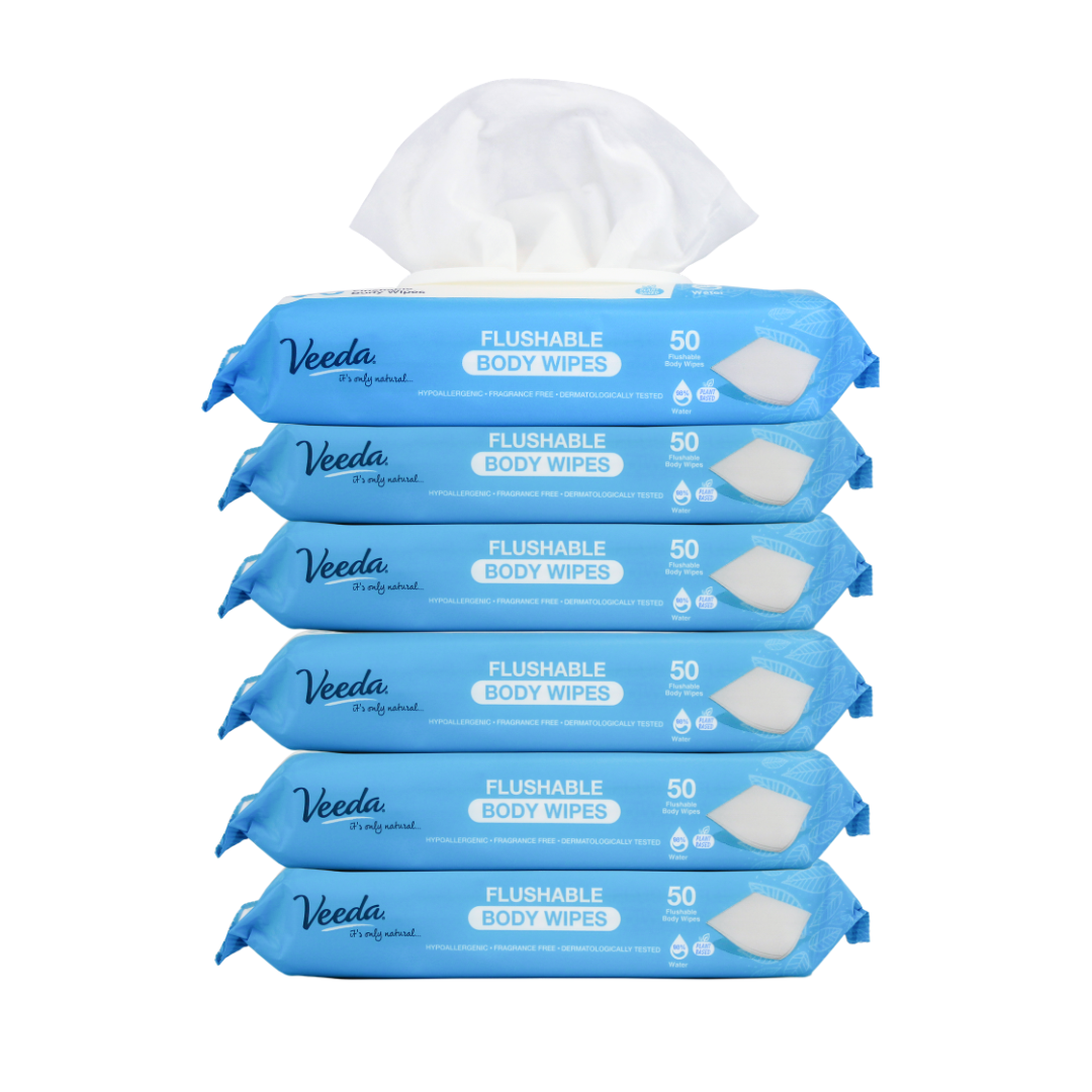 Veeda Natural Flushable Body Wipes