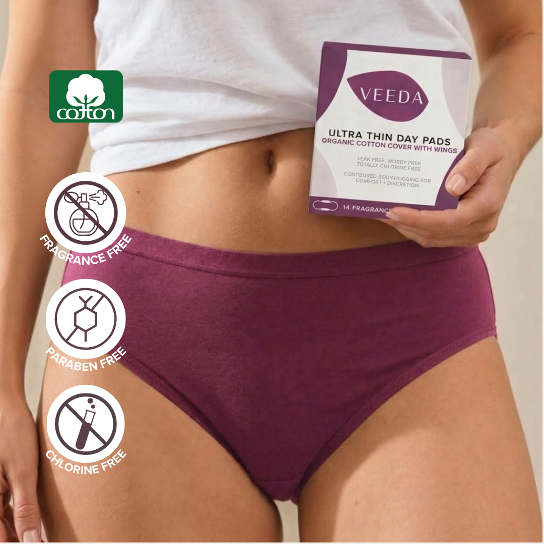 Veeda 100% Organic Cotton Cover Day Pads