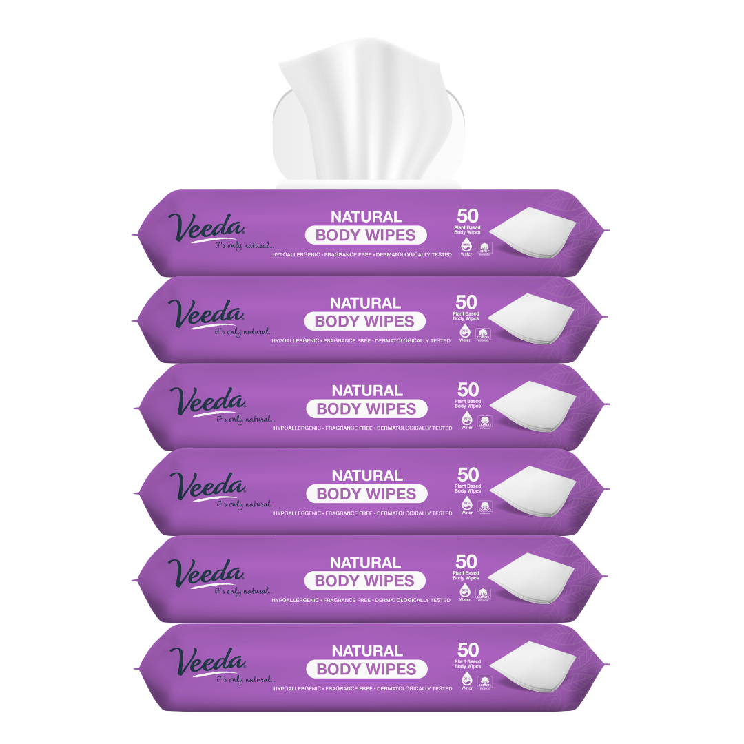 Veeda Extra Large Body Wipes for Adults (8.66” x 9.44”)