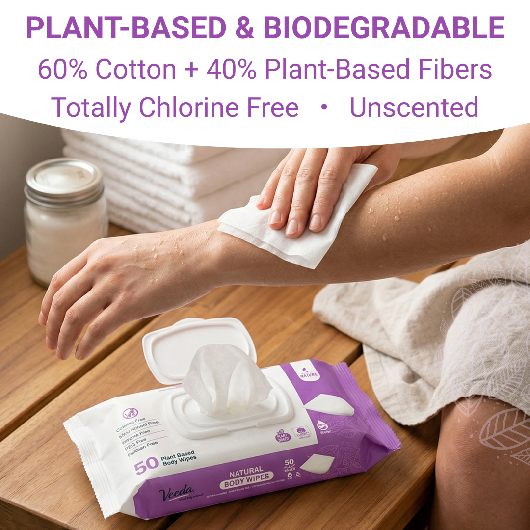 Veeda Extra Large Body Wipes for Adults (8.66” x 9.44”)