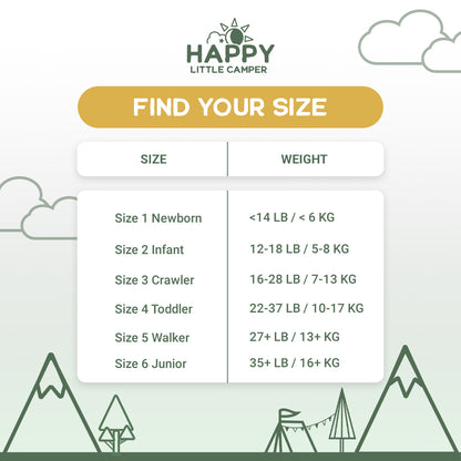 Happy Little Camper Ultra-Absorbent Natural Baby Diapers Size 6 - Junior