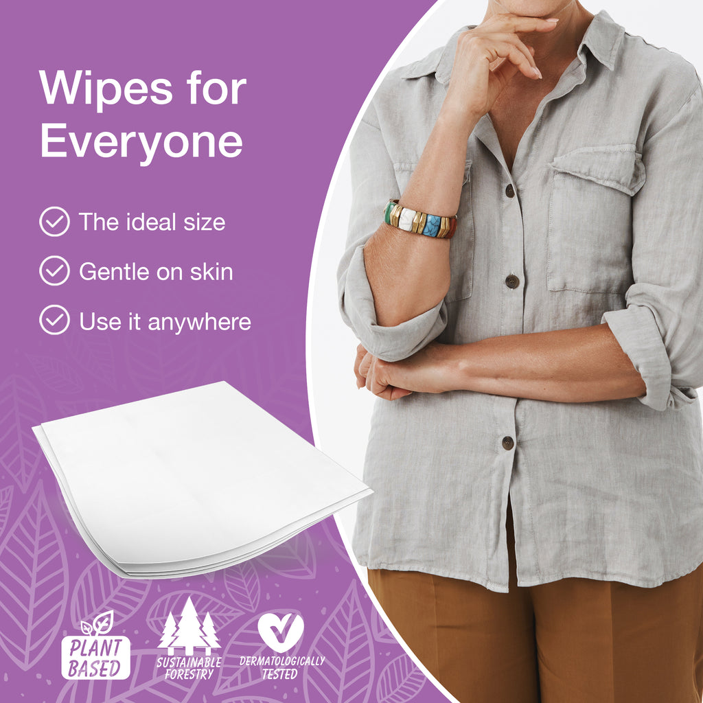 Natural Cotton Body Wipes for Adults Value Pack