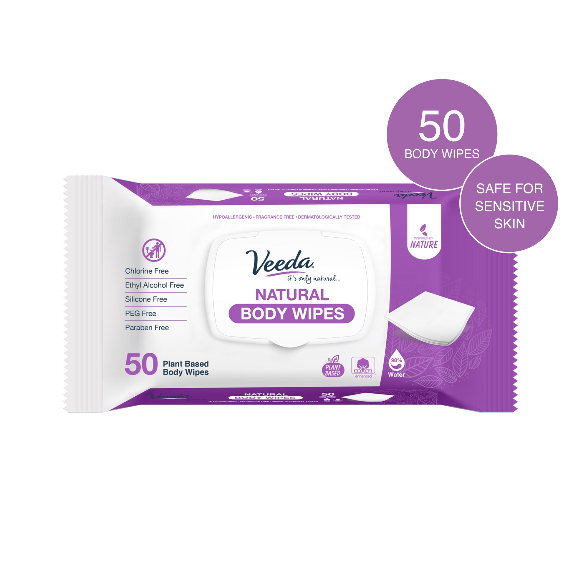 Natural Cotton Body Wipes for Adults