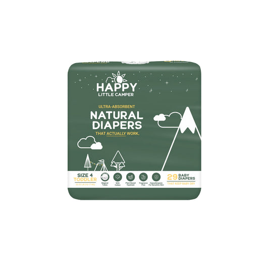 Happy Little Camper Ultra-Absorbent Natural Baby Diapers Size 4 - Toddler