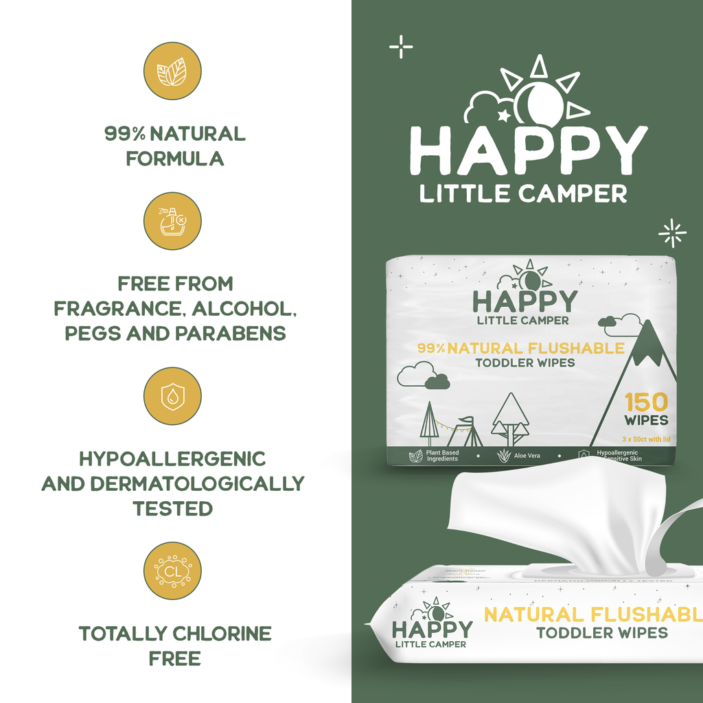 Happy Little Camper Natural Flushable Wipes