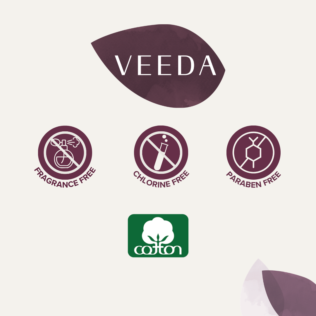 Veeda 100% Organic Cotton Cover Night Pads