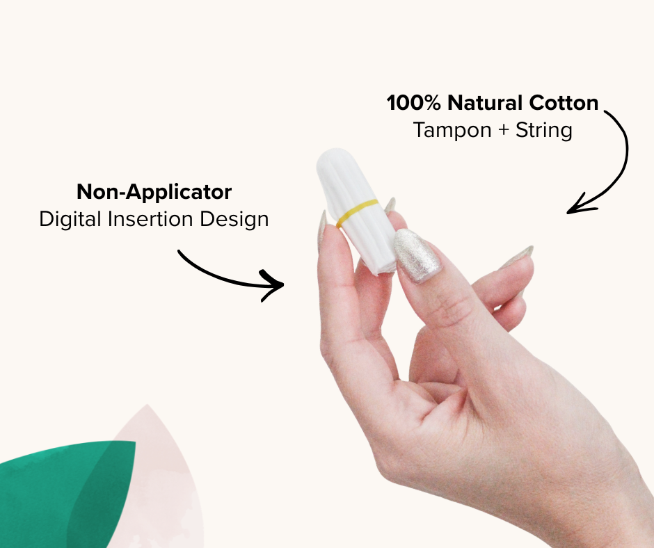 Veeda 100% Natural Cotton Non-Applicator Tampons Super