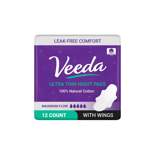 Veeda Ultra-Thin Natural Cotton Night Pads